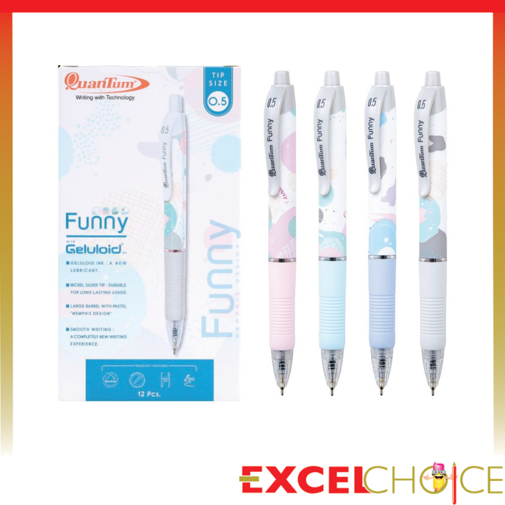ควอนตั้ม ปากกาเจล ฟันนี่ 0.5มม. แพ็ค 1โหล Quantum FUNNY