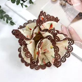 ยางรัดผมสไตล์เกาหลี ผ้าอัดพลีท ดีไซน์สวย ลายดอกไม้น่ารัก งานคุณภาพ ใช้ได้ทุกโอกาส #ยางรัดผม