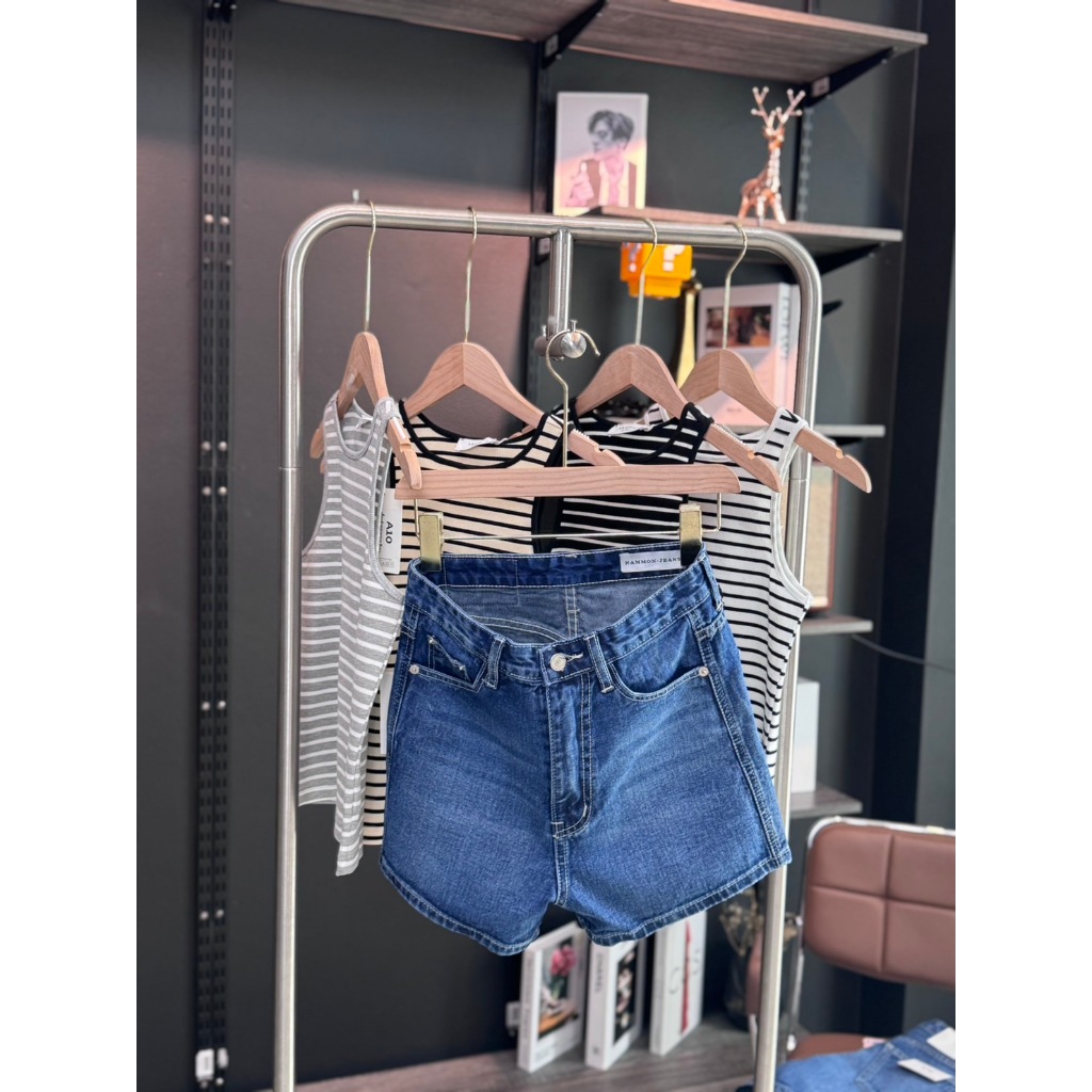 ยีนส์ Nammon Jeans NM07 กางเกงยันส์ขาสั้น เดินตะเข็บด้ายข้างคู่-ผ้าไม่ยืด
