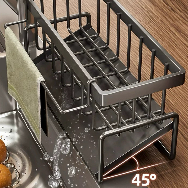 ที่วางฟองน้ํา สแตนเลสแท้ 304 ชั้นวางของในครัว ชั้นวางของสแตนเลส ชั้นวางอุปกรณ์ล้างจาน hiday - รูปที่ 4