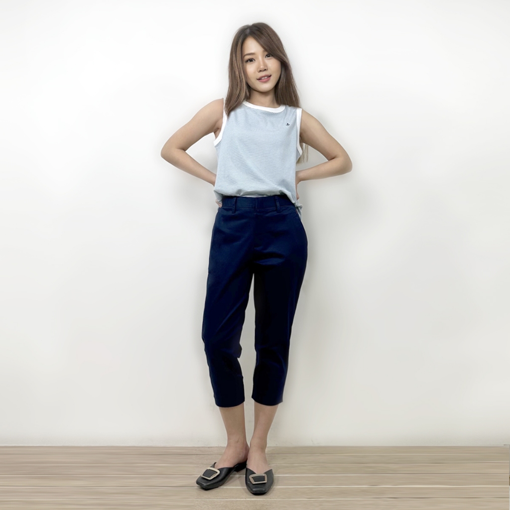 ** Best Price ** PORTLAND กางเกงขา 5 ส่วน สีกรม / Cropped Pants (Navy)