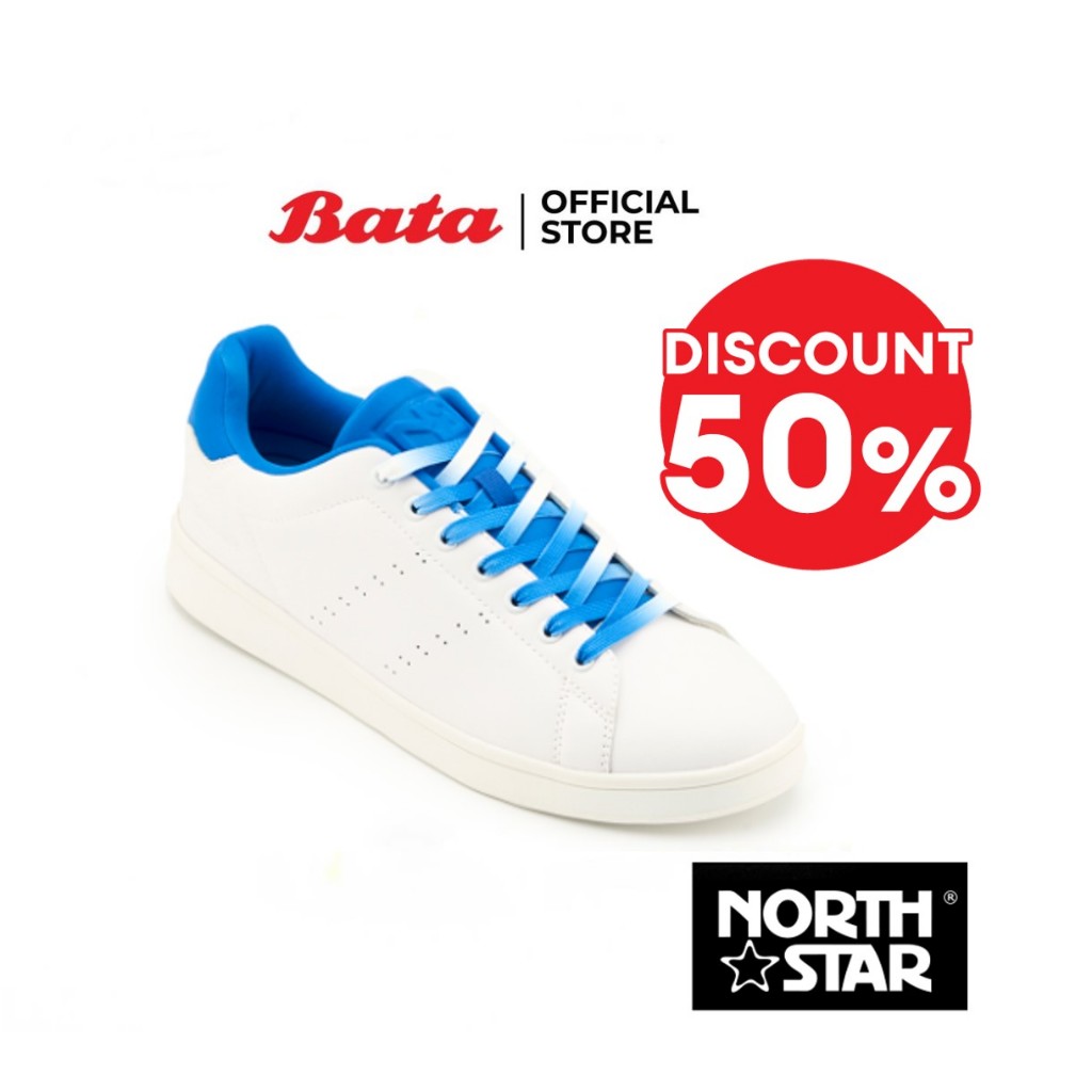 Bata บาจา ยี่ห้อ North Star รองเท้าผ้าใบแบบผูกเชือก รองเท้าผ้าใบแฟชั่น สนีกเกอร์ สำหรับผู้ชาย สีดำ 8206052 สีฟ้า 8209052