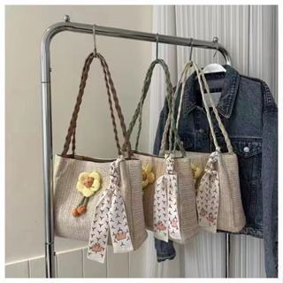 B-651🔥กระเป๋าสะพายข้างสําหรับผู้หญิง กระเป๋าสาน แฟชั่นมา เรี…