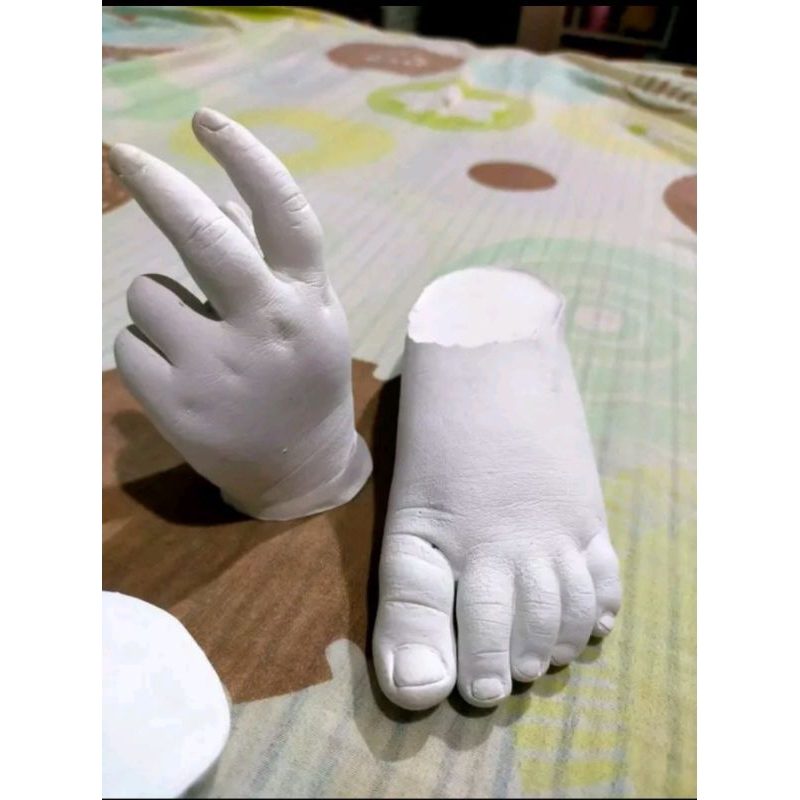 ชุดปั้มมือเท้าเด็กแรกเกิด ผงพิมพ์453กรัม+ปูน1กิโลเซทคู่รัก