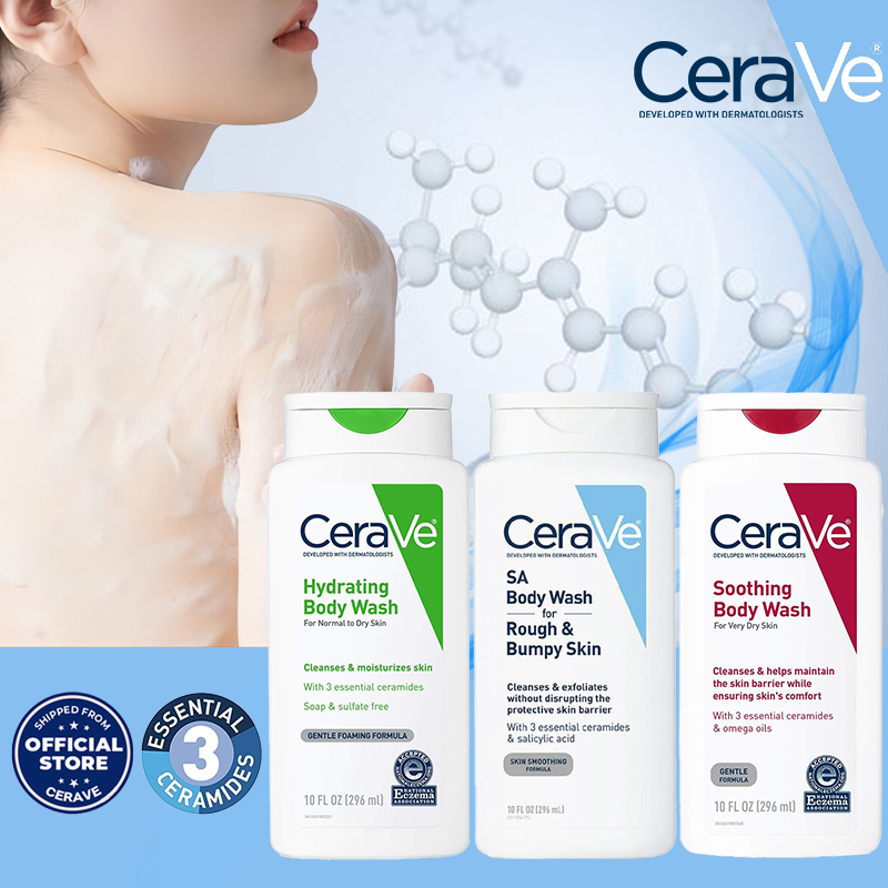 CeraVe Hydrating Body Wash & SA Body Wash & Soothing Body Wash Body 296ML