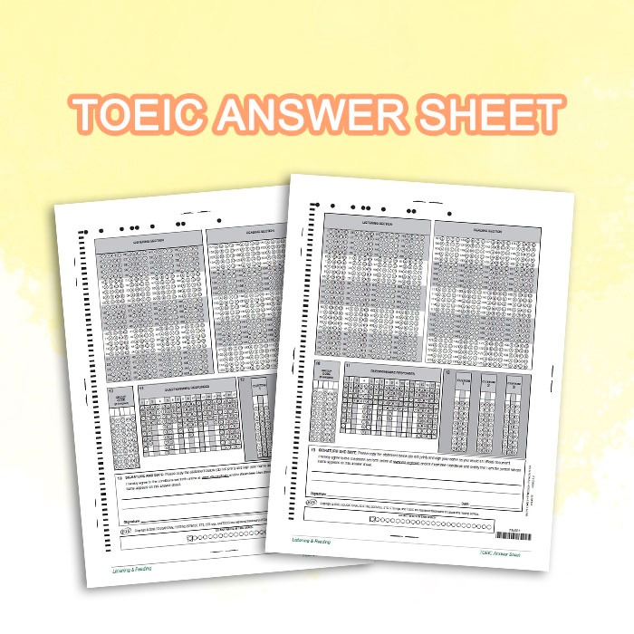 TOEIC Answer Sheet (50 แผ่น แบบหน้าเดียว)