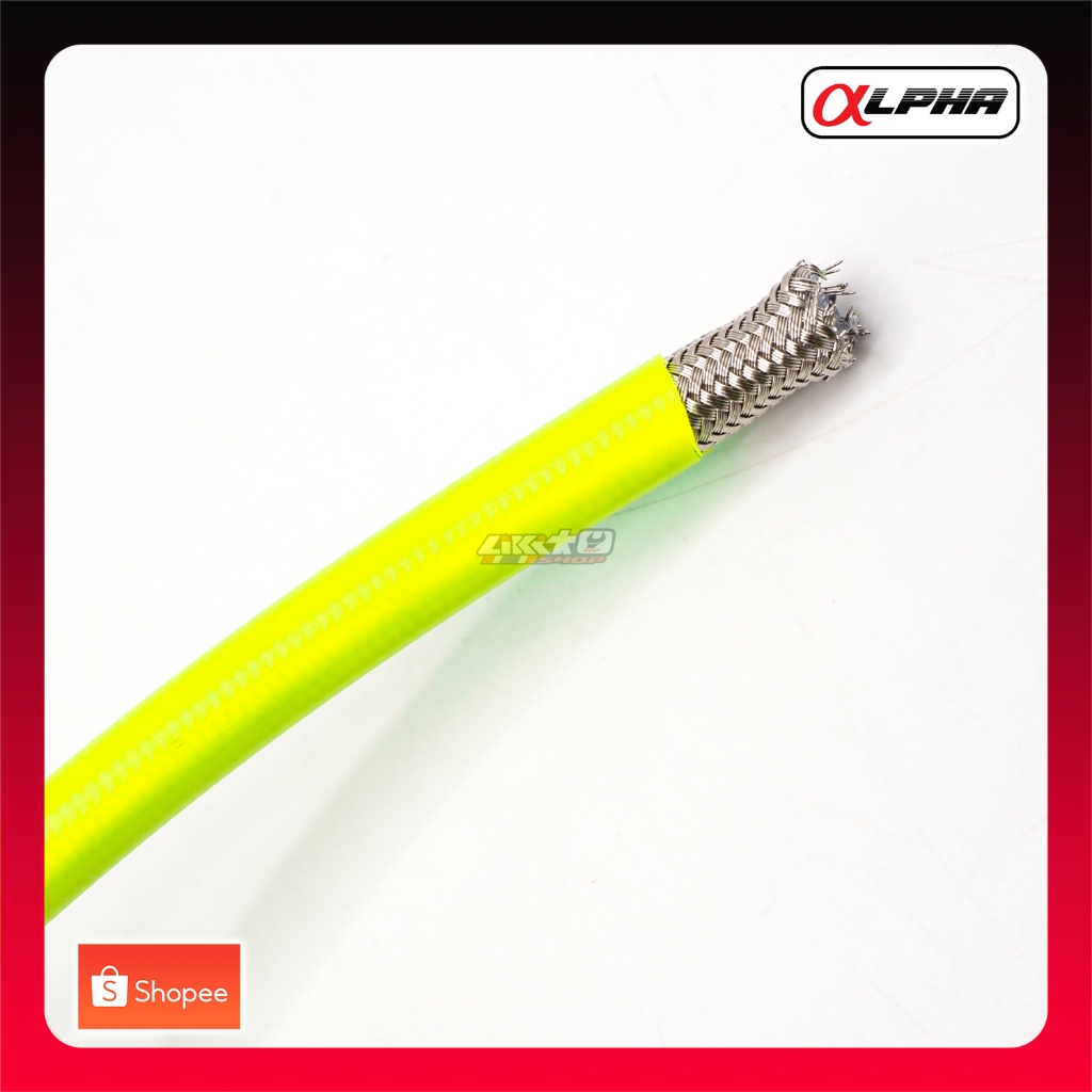 Alpha สายเบรคสีเหลืองเลมอน (Rossi) แบ่ง 5นิ้ว และ 10นิ้ว สายเบรคคุณภาพสูง (made in UK)