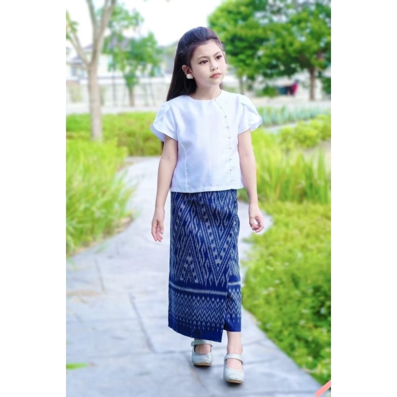 ชุดไทยเด็กผู้หญิงสไบหน้านางชุดไทยประยุคชุดไทยลิซ่า