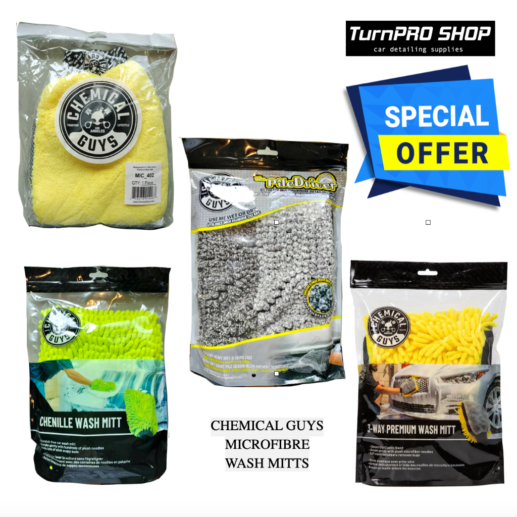 Chemical Guys - Microfibre Wash Mitt - ถุงมือล้างรถไมโครไฟเบอร์ (คละแบบ)