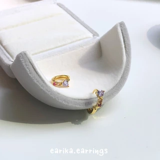 earika.earrings - mabel heart collection รวมต่างหูห่วงหัวใจสีหวาน หลากสี ผิวแพ้ง่ายใส่ได้