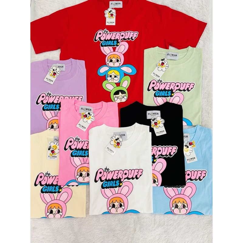◡̈ เสื้อป้ายFlower อก44-46“ /ลายCryพวงกุญแจต่อตัว