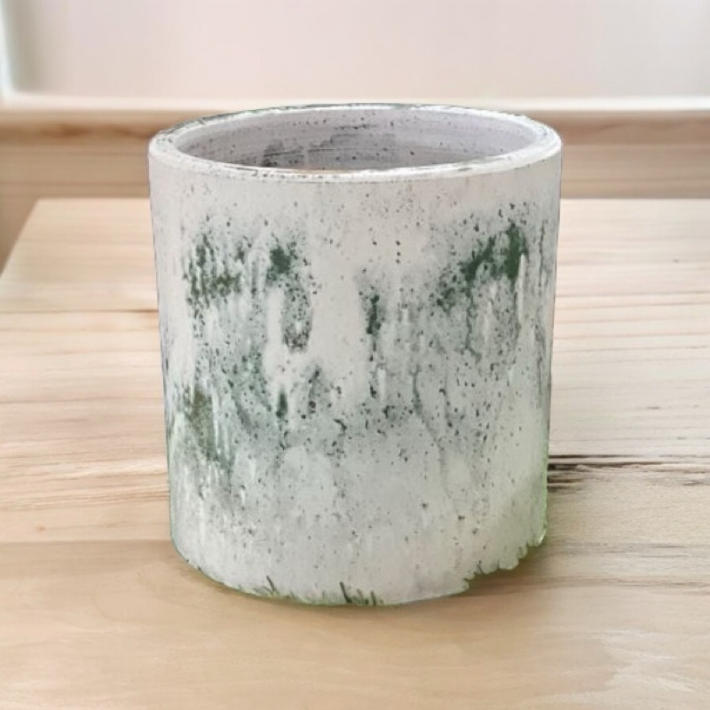 Flowerpot กระถางดินเผาทรงตรง วินเทจสไตล์ ขนาด 17 x 18 cm.