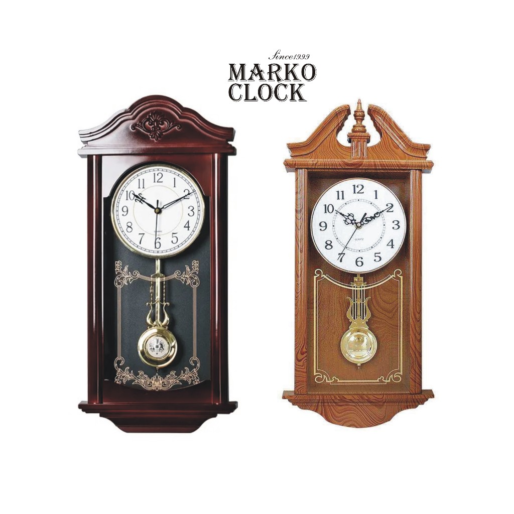 นาฬิกาแขวน แขวนผนัง นาฬิกาลูกตุ้ม แบรนด์ MARKO CLOCK สไตล์คลาสสิค สวยงาม หรูหรา ราคาถูก เที่ยงตรง ทนทาน ขนาด 60 ซม
