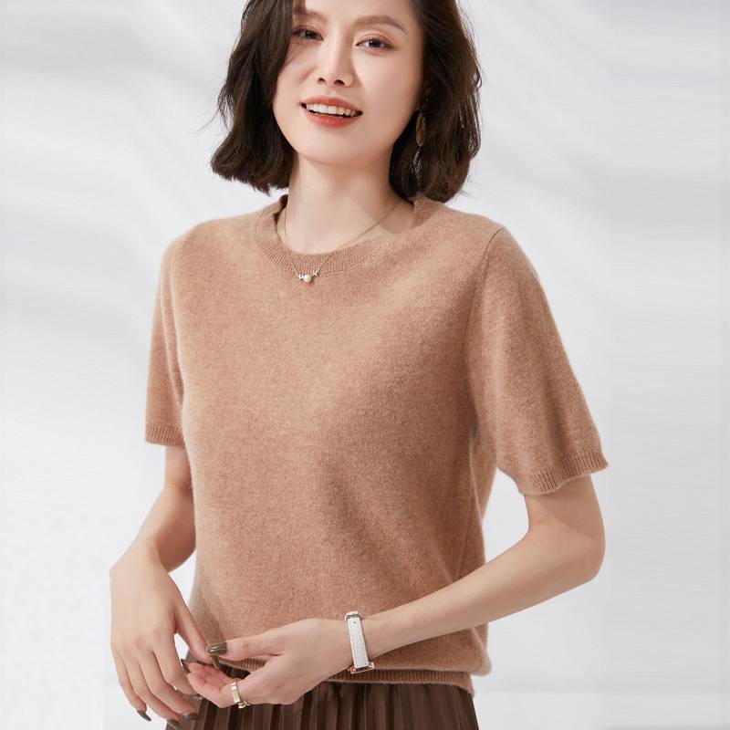 Herberty  มีไซส์ S-2XL เสื้อไหมพรม [คอกลม แขนสั้น] เสื้อสเวตเตอร์ คอกลม sweater งานป้าย By Great BKK ราคา ถูกที่สุด ดีลบีเคเค
