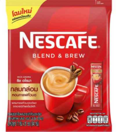 เนสกาแฟ เบลนด์ แอนด์ บรู ริช อโรมา กาแฟปรุงสำเร็จ แบบถุง 20 ซอง ซองละ 17 กรัม เนสกาแฟ 3 in 1