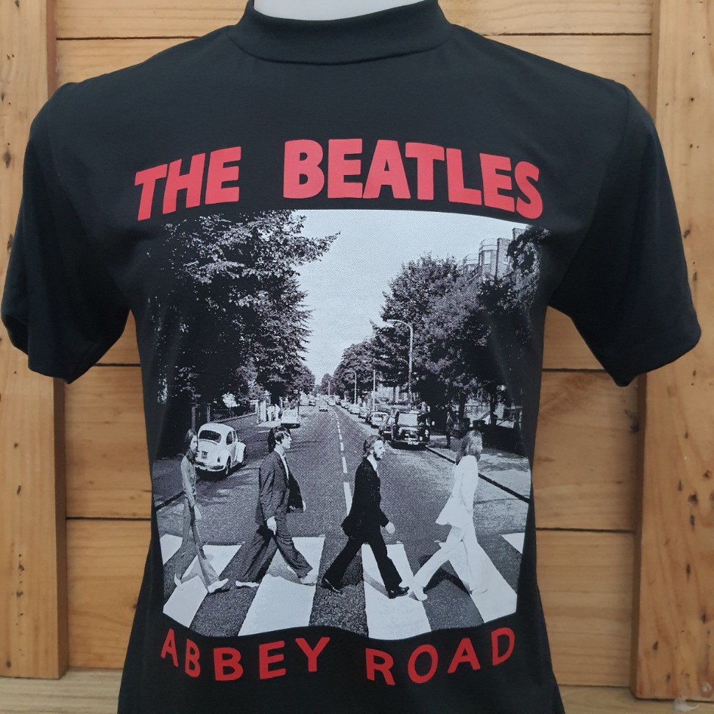 ู้เสื้อวงThe​Beatles​ผ้า​บาง​ ไม่มีตะเข็บข้างชายเย็บเดี่ยว คอกลมสีดำ ผู้ชาย ผู้หญิง