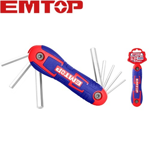 EMTOP ตลับกุญแจหกเหลี่ยม หัวท๊อกซ์ 8 ตัวชุด ขนาด T9 - T40 รุ่น EHKY4081 ( Torx Key Wrench ) กุญแจหกเหลี่ยมงานคุณภาพสูง
