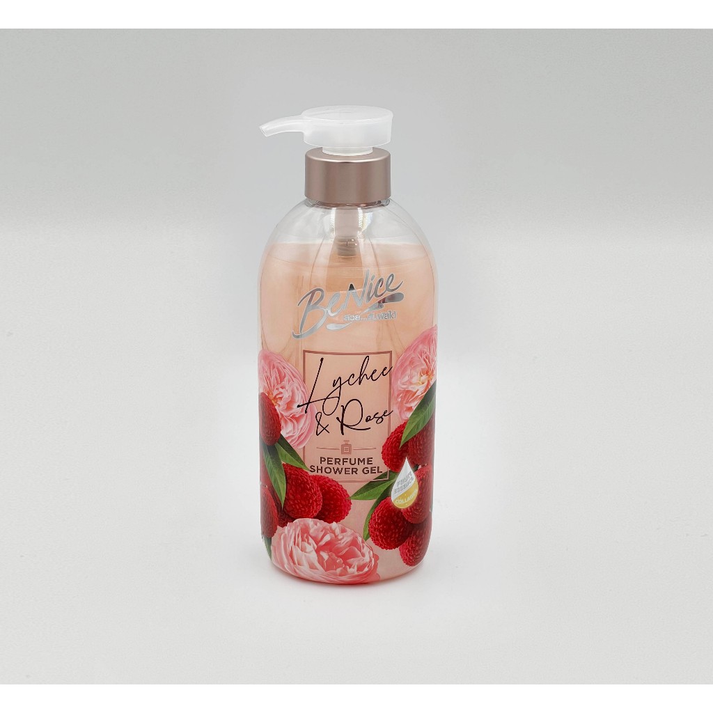 BENICE - Perfume Shower Gel Lychee & Rose (450 ml.) บีไนซ์ เพอร์ฟูม ชาวเวอร์ เจล ไลชี่ แอนด์ โรส 450 มล.