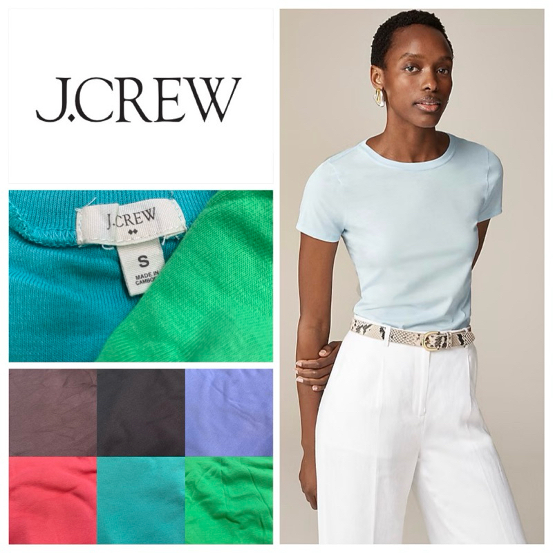เสื้อยืด คอกลม สีพื้น J Crew ( XX114 ) แขนสั้น ผู้หญิง เนื้อผ้านุ่มยืด ทรงสวย เซลถูกมาก!! มีตำหนิเล็กน้อย
