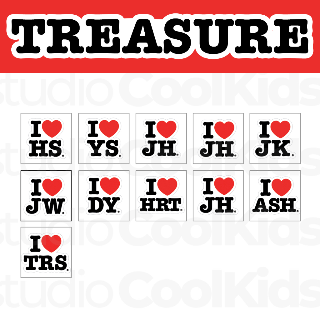STICKER I LOVE TREASURE สติ๊กเกอร์ ไดคัท (5x5 cm)