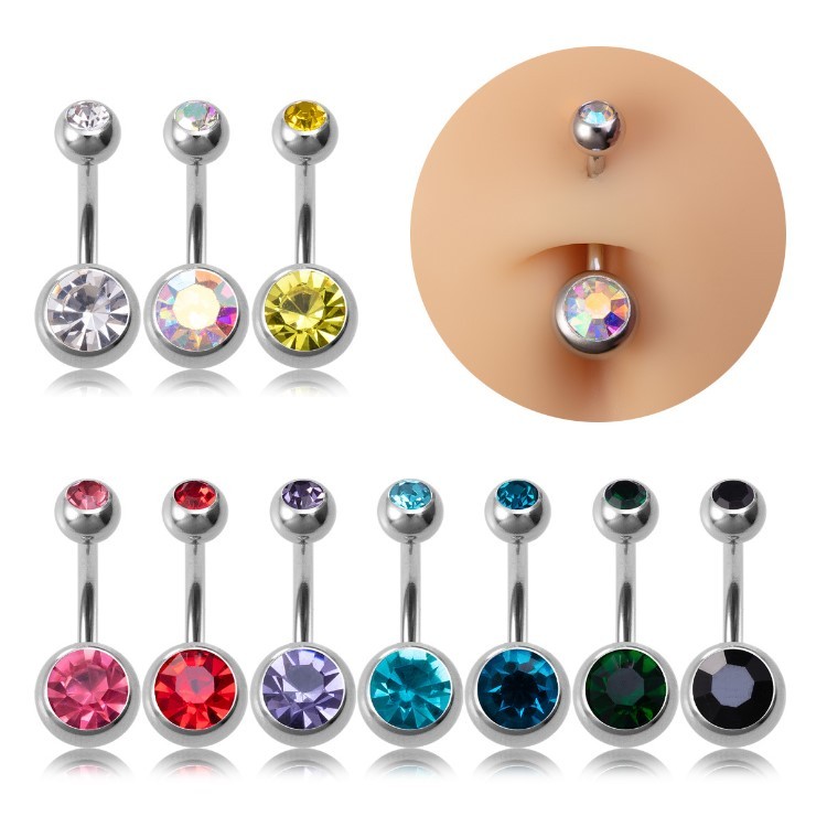 จิวสะดือ Cross-Border Metal Navel Ring Combination Irregular Spots Punk Funky Shiny Navel Nail Jewelry