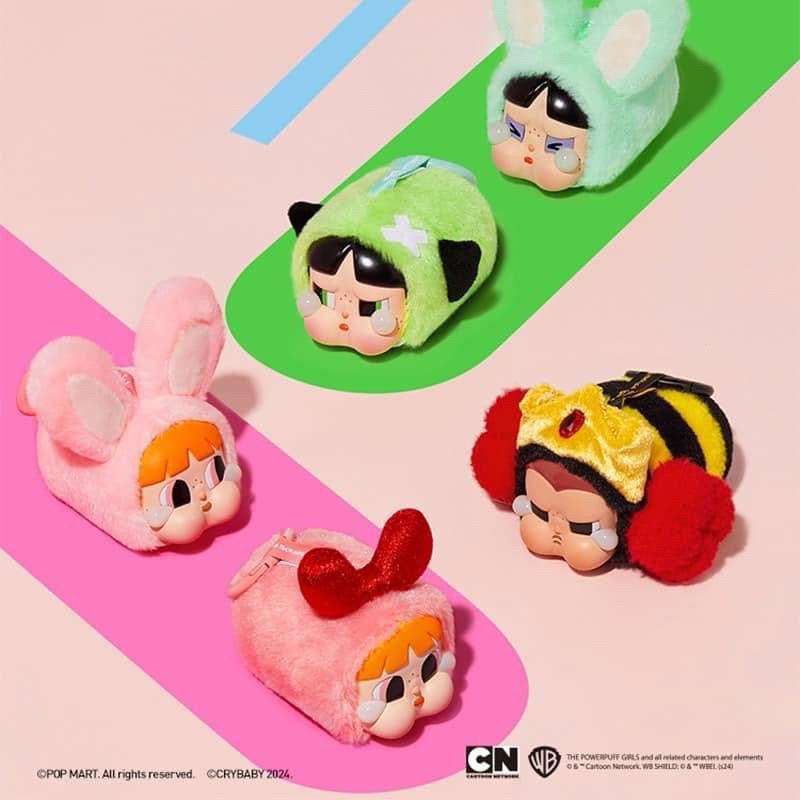 🌈พร้อมส่ง🌈 Cry Baby x Powerpuff Girls  พวงกุญแจ 🌈  ✨ ค่าย popmart blind boxs กล่องสุ่ม art toy