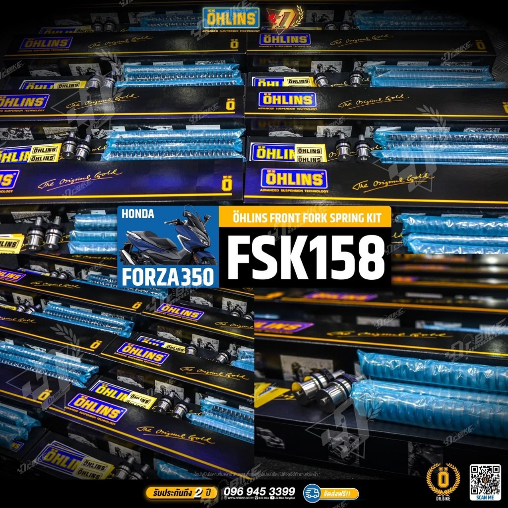 สปริงโช๊คหน้า OHLINS HONDA FORZA350 #FSK158ของแท้ประกัน2ปีเต็มโดยตัวแทนจำหน่ายตรงDr.Bike