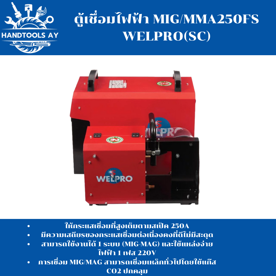 ตู้เชื่อมไฟฟ้า MIG/MMA250FS WELPRO(SC)