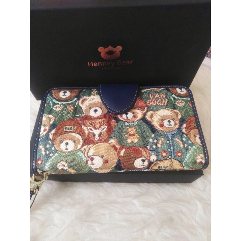 Henneybear  HW-002 ลายกรีนแบร์ กระเป๋าสตางค์ใบยาวทรงสวย สีสวย ใส่ของได้เยอะ