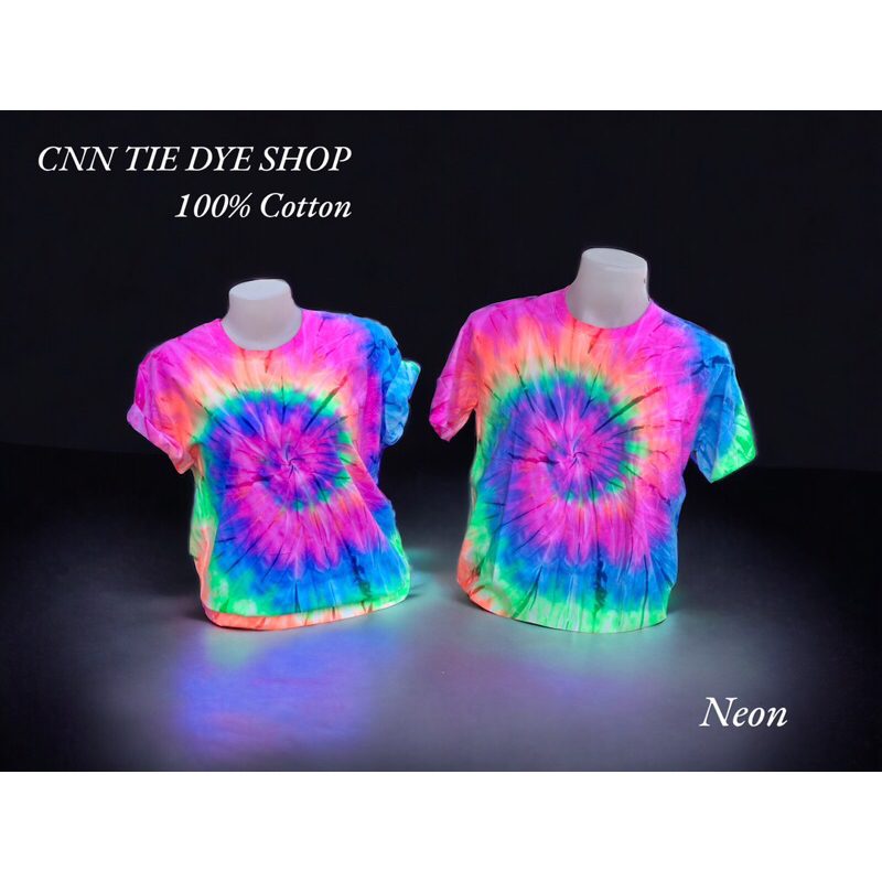 เสื้อยืดมัดย้อม neon สีสะท้อนแสง unisex