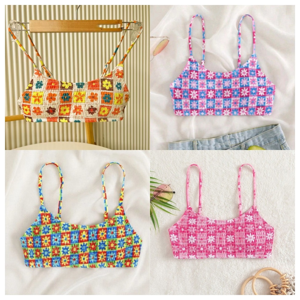 🌸Hot.Bikini บิกินี่ด้านบน ชุดชั้นในบิกินี่ สายสะพายไหล่คู่ ส่งจากประเทศไทย มี 6 สีให้เลือก#0305