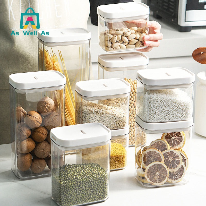 As Well As กล่องเก็บอาหารแห้งพร้อมฝาปิดผนึก สำหรับใส่เครื่องปรุง เครื่องเทศ อาหารแห้ง