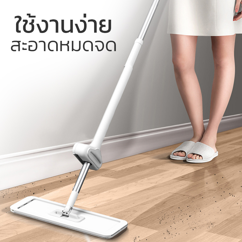 Naju ไม้ถูพื้นแบบรีดน้ำ ไม้ม๊อบถูพื้น ไม้ถูพื้นหัวแบน free ผ้าม็อบ1ผืน ไม่ต้องใช้มือบิดผ้า สำหรับถูพื้น ทำความสะอาด ราคา ถูกที่สุด ดีลบีเคเค แกลเลอรีภาพที่ 2