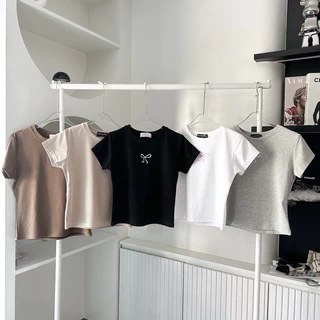 BBOW BS TSHIRT เสื้อยืดผ้ายูนิปักโบว์🔥พร้อมส่ง