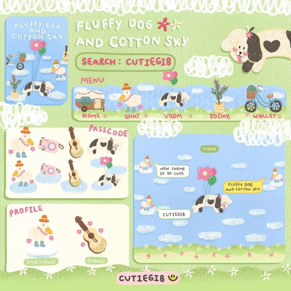ธีมไลน์น่ารัก Cutiegib 🐮☁️ ธีมละ 25฿ | ใช้ได้ตลอด ไม่หมดอายุ ⭐ได้รับสินค้าภายในวันที่สั่ง