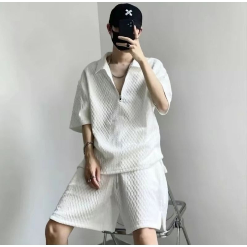 ⚡️ พร้อมส่ง⚡️เสื้อทีเชิร์ต (เสื้อ+กางเกงขาสั้น) คอกลม ผู้ชาย สไตค์ เกาหลี สวมใส่สบาย เนื้อผ้าอย่างดี ผลิตอย่างดี