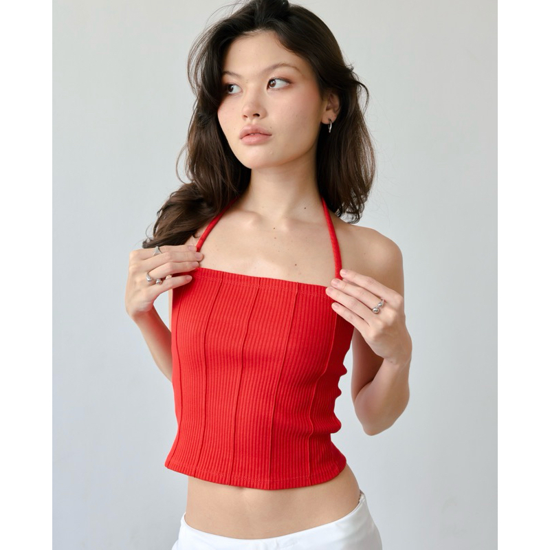 Bagels top/เสื้อสายเดี่ยวไขว้คอทรงน่ารัก