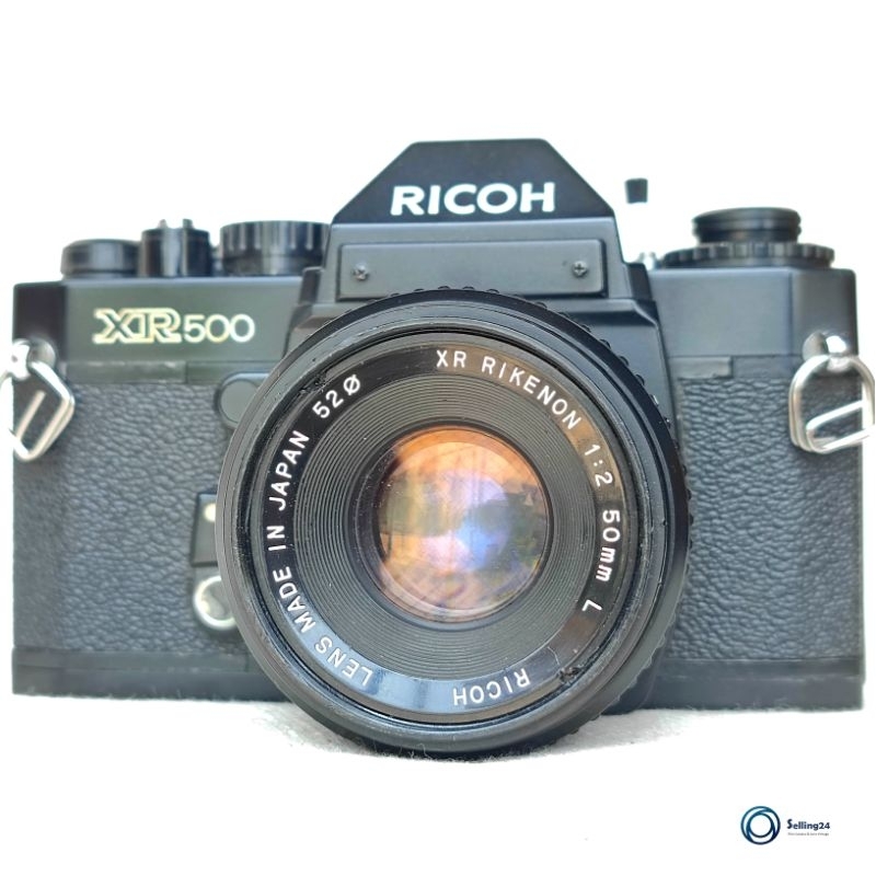 กล้องฟิล์ม SLR ยี่ห้อ Ricoh XR500 พร้อมเลนส์ Ricoh XR rikenon 50mm f2L  Mount PK