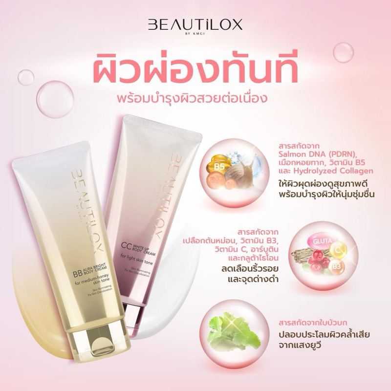 BEAUTILOX BB // CC บอดี้ครีม มี2ขนาด 75g และขนาด 180g บิวตี้ล็อกซ์ - รูปที่ 5