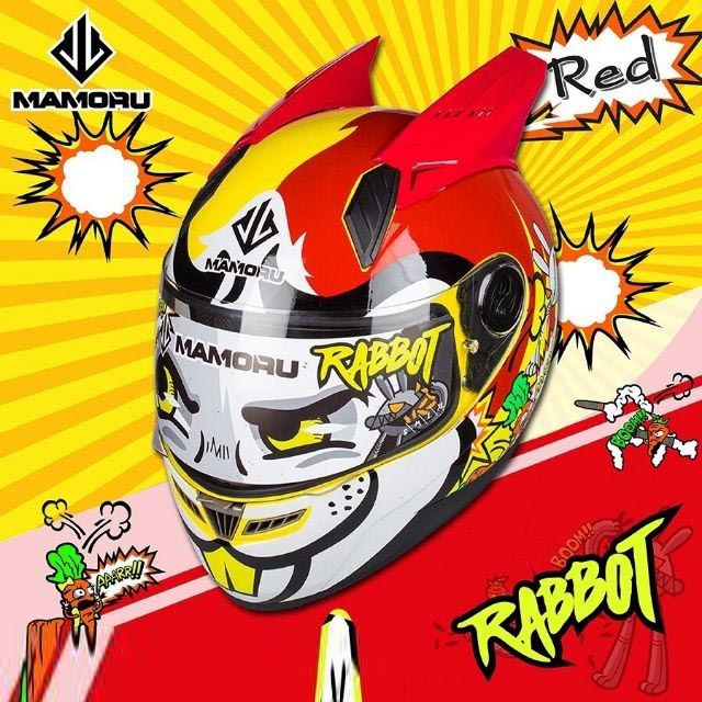 หมวกกันน็อค MAMORU ลาย กระต่าย Rabbot พร้อมหู หมวกกันน็อก รูปที่ 4