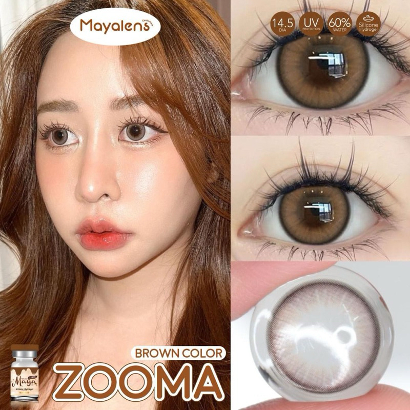คอนแทคเลนส์ Mayaพรีเมี่ยม lens Zooma ค่าอมน้ำ60% ขนาดกลาง