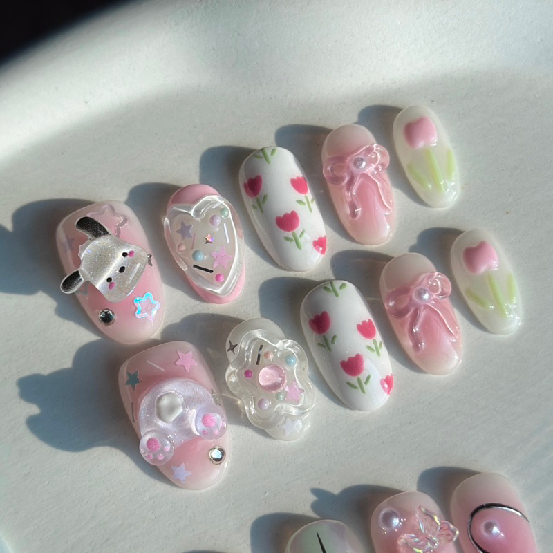 เล็บปลอม pvc nails 180 อะไหล่หมุนได้ ( ถ่ายรูปจากงานจริงทุกชิ้น )