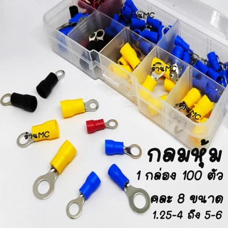 หางปลา แฉกหุ้ม อย่างดี (1กล่องคละขนาด100ตัว) หางปลาต่อสายไฟ สายไฟ หางปลาแฉกหุ้ม กลมหุ้ม ก้ามปู ข้อต่อ หางปลาต่อสายไฟ