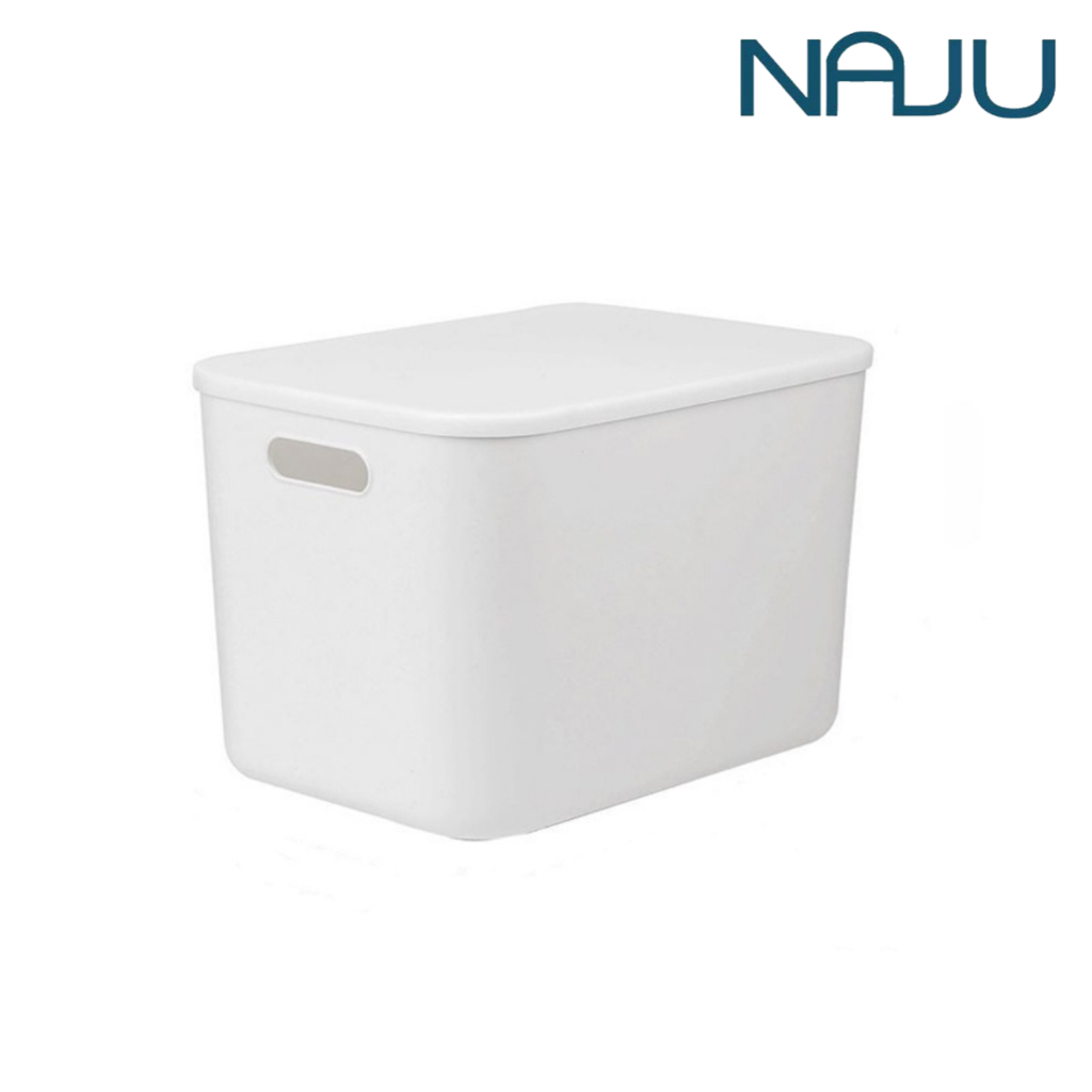 Naju กล่องเก็บของ กันฝุ่นพร้อมฝาปิด กล่องอเนกประสงค์ Storage box สามารถจัดเก็บของได้ ที่ใส่ของมีฝาปิด มี 6 ขนาด