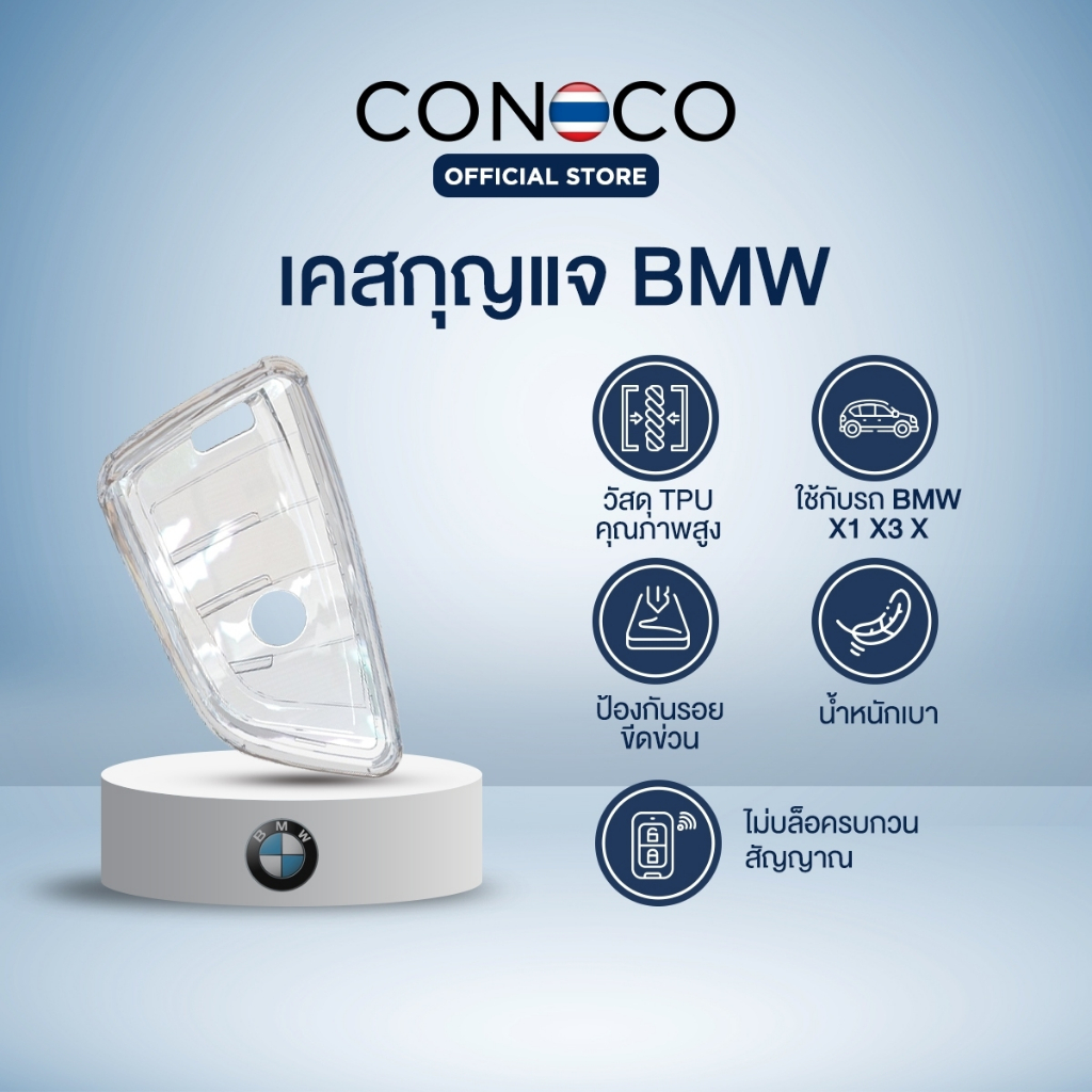เคสกุญแจมีดใส BMW X1 X3 X5 แบบอื่นๆที่ทรงเดียวกัน Car Key Case TPU