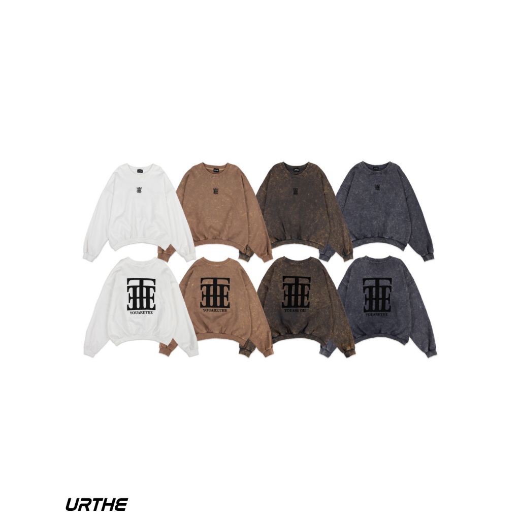 URTHE - เสื้อสเวตเตอร์ เเขนยาว ผ้าฟอก รุ่น SUPER CLASS SWEATER