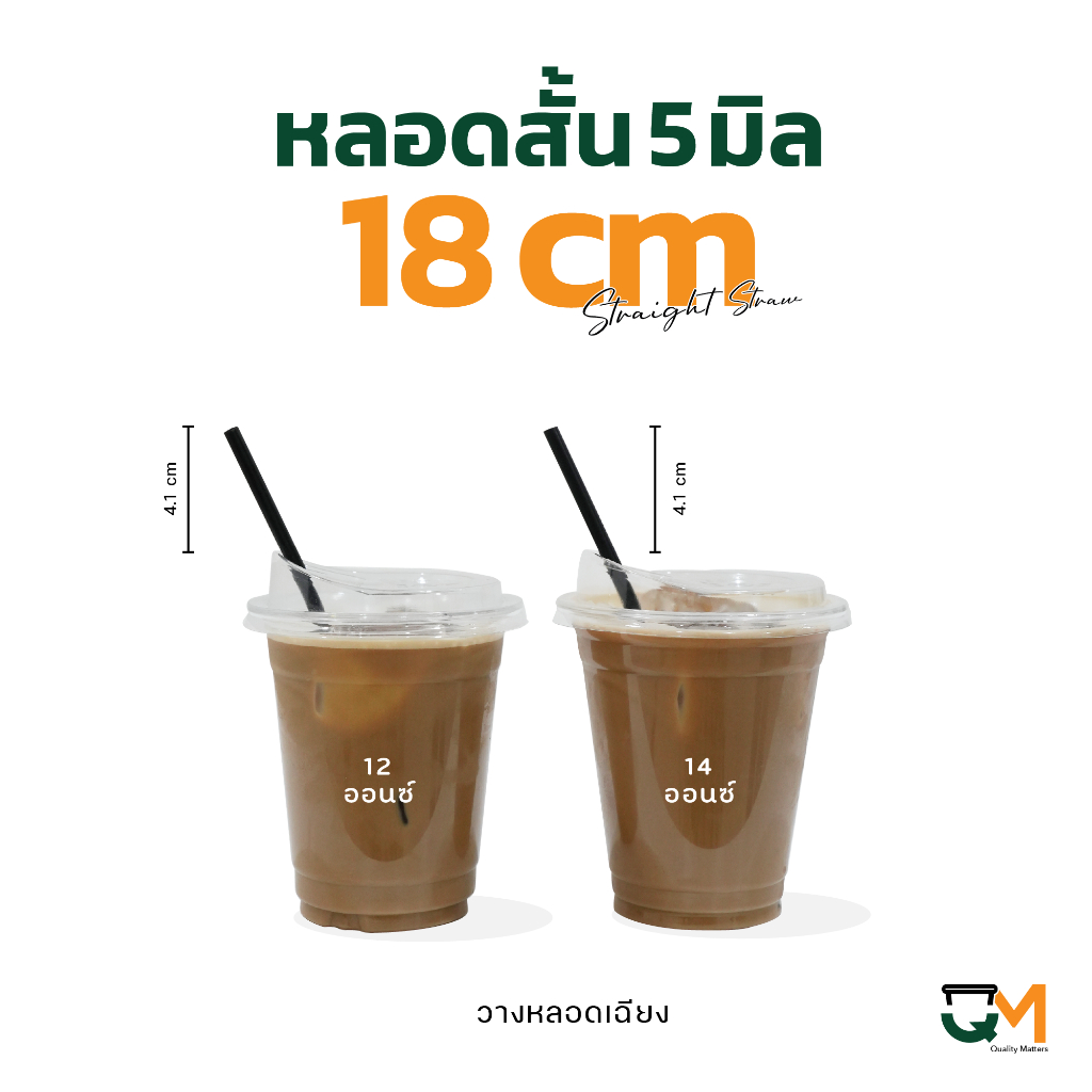 หลอดพลาสติก หลอดตรง 5 มิล ยาว 18 ซม หลอดกาแฟสำหรับแก้ว 12/ 14 ออนซ์ ห่อฟิล์ม บรรจุ 5,000 เส้น รูปที่ 5