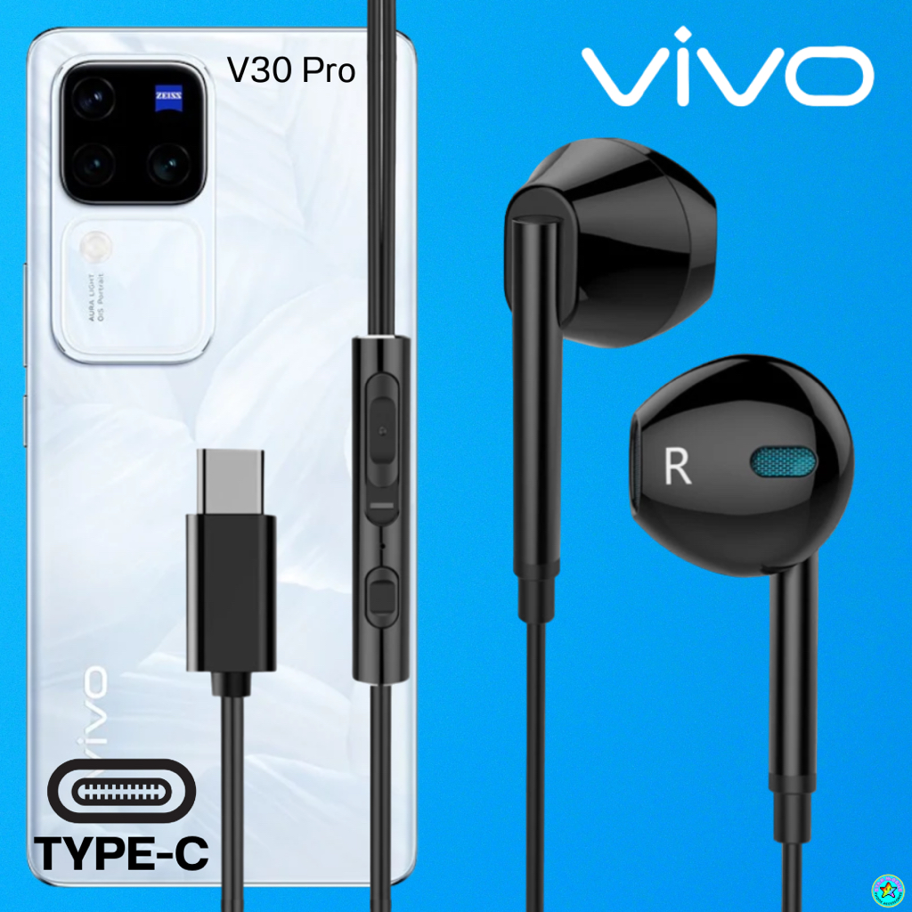 หูฟัง VIVO Type-C สมอลทอล์ค สำหรับ วีโว่ V30 Pro ไทป์ซี สวมใส่สบาย เบสนุ่ม เสียงดี เพิ่ม-ลดระดับเสียง M15