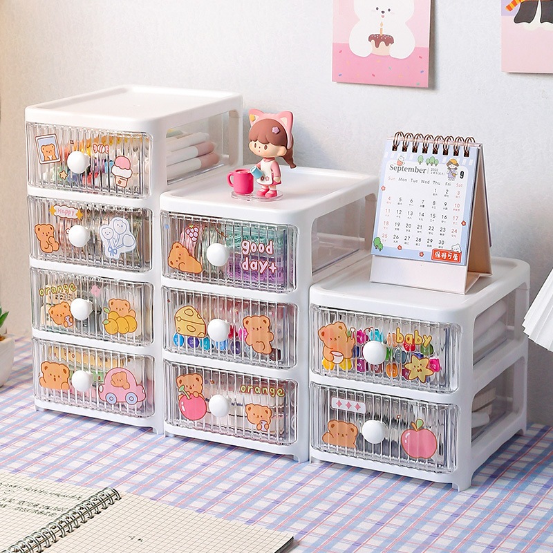 กล่องเก็บเครื่องเขียน ที่ใส่ปากกาลิ้นชักนักเรียน ชั้นวางตั้งโต๊ะ กล่องเก็บของน่ารัก กล่องเก็บของ กล่องเก็บของตั้งโต๊ะ