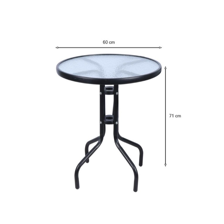 โต๊ะกลาง โต๊ะข้างเหล็ก Topกระจกนิรภัย ทรงกลม